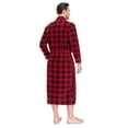thumbnail image 4 of ANLIQI Couples Matching Chritsmas Robes Soft Fleece Red Plaid Robe Long Cozy Warm Bathrobe with Pockets (Mens,DR, L), 4 of 5