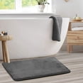 thumbnail image 3 of Clark - Juego de alfombras de baño de espuma viscoelástica para baño, terciopelo absorbente antideslizante, alfombrillas de baño de secado rápido, alfombra de baño y alfombra de contorno, juego de 3 p, 3 of 5