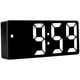 thumbnail image 5 of Reloj despertador con espejo LED, electrónico, digital, USB, recargable, con espejo, para decoración, rectangular, negro, exterior, blanco, 5 of 14