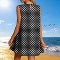 thumbnail image 5 of YueHuiYing Women's Summer Casual Fashion Free-Size Printed Dress Side-Pleated Round Neck Sleeveless Dress, 5 of 7