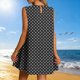 thumbnail image 4 of Vestido Corto para Mujeres Verano Moda Casual Impreso Lado Plisado Cuello Redondo Vestido sin Mangas para el Uso Diario, 4 of 7