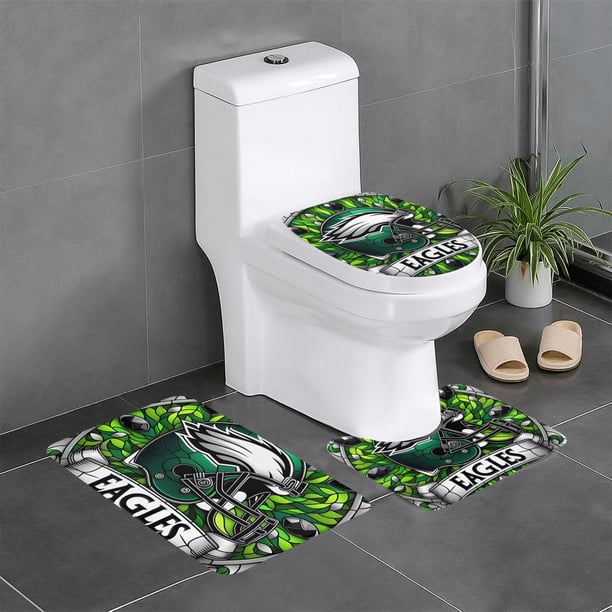 Juego de 3 alfombras de baño del equipo Eagles, alfombra antideslizante para baño, 24 x 16 pulgadas