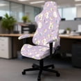 thumbnail image 5 of Whosucclay Purple Rabbit Egg Spot Print Gaming Chair Cover with Armrests Elastic Breathable Computer Chair Slipcover Washable for Scratch & Stain Protection Office Chairs Covers Easter Decor, 5 of 8