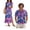 Tropical Leaves Pink Blue, variant on Jeiento Matching Hawaiian Outfits for Couples Mens Summer Shirts Maxi Sundresses Coconut Tree Soft Stylish Maxi Dress with Pockets Purple Hawaii Shirts
