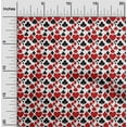 thumbnail image 2 of oneOone Cotton Cambric Red Fabric Poker Card Quilting Supplies Print Sewing Fabric By The Yard 42 Inch Wide, 2 of 4