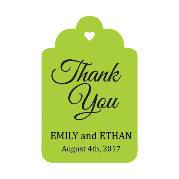 100 PCS Custom Made Hang Tags Personalized Wedding Favor Thank You Gift Tags