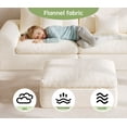 thumbnail image 2 of YVDNHP 91" L Shaped Couc, Modular Sectional Sofa, Boneless 2 Seater Deep Seat Sofa with Ottoman, Comfy Plush Flannel Fabric, for Living Room, Apartment, Office, No Assembly Required, White, 2 of 9