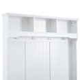 thumbnail image 6 of 5-in-1 Hall Tree With Shoe Bench,Shutter-shaped Doors Cabinet,Coat Rack,Open Storage Shelves And 4 Sturdy Hooks For Hallway,Entryway,Living Room, 6 of 9