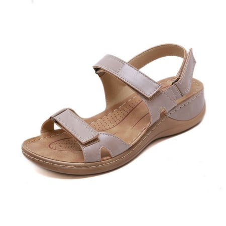 

Women Vintage Sandals Premium Comfy Sandals Outdoor Hiking Beach Sandals Apricot 40