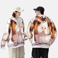 thumbnail image 4 of Balery Cartoon Guinea Pig Sudadera ligera de manga larga con capucha y protección solar UPF 50+ para hombre y mujer, ideal para pesca y running-Medium, 4 of 7