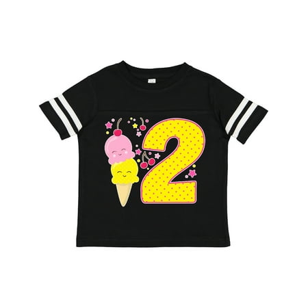 

Inktastic Ice Cream Second Birthday Pink Gift Toddler Boy or Toddler Girl T-Shirt