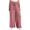 thumbnail image 1 of Timegard Pantalon Large pour Femmes Taille Élastique à Cordon Pantalon Décontracté Ample Confortable, 1 of 6