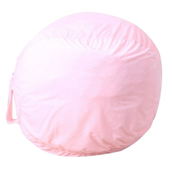 Big Sale! Home Textile Storage, Kids Stuffed Animal Plush Toy Storage Bean Bag Soft Pouch Stripe Fabric Chair Pink