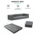 thumbnail image 4 of BALUS Modular Sleeper Sofa Bed - Velvet Foldable Sectional Couch, No Assembly, Pet-Friendly & Space-Saving Design, Light Grey, 4 of 8