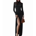 thumbnail image 3 of Womens Maxi Dress Long Sleeve Ruched Bodycon Club Party Casual Wedding Dresses, 3 of 8