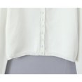 thumbnail image 3 of Women Round Long Sleeve Button RIVA WHITE SUMMER KNIT CARDIGAN, 3 of 3