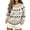 Beige, variant on Women Fair Isle Fall Elements Patchwork Sweater Crew Neck Long Sleeve Autumn Pattern Knit Pullover for Dailywear