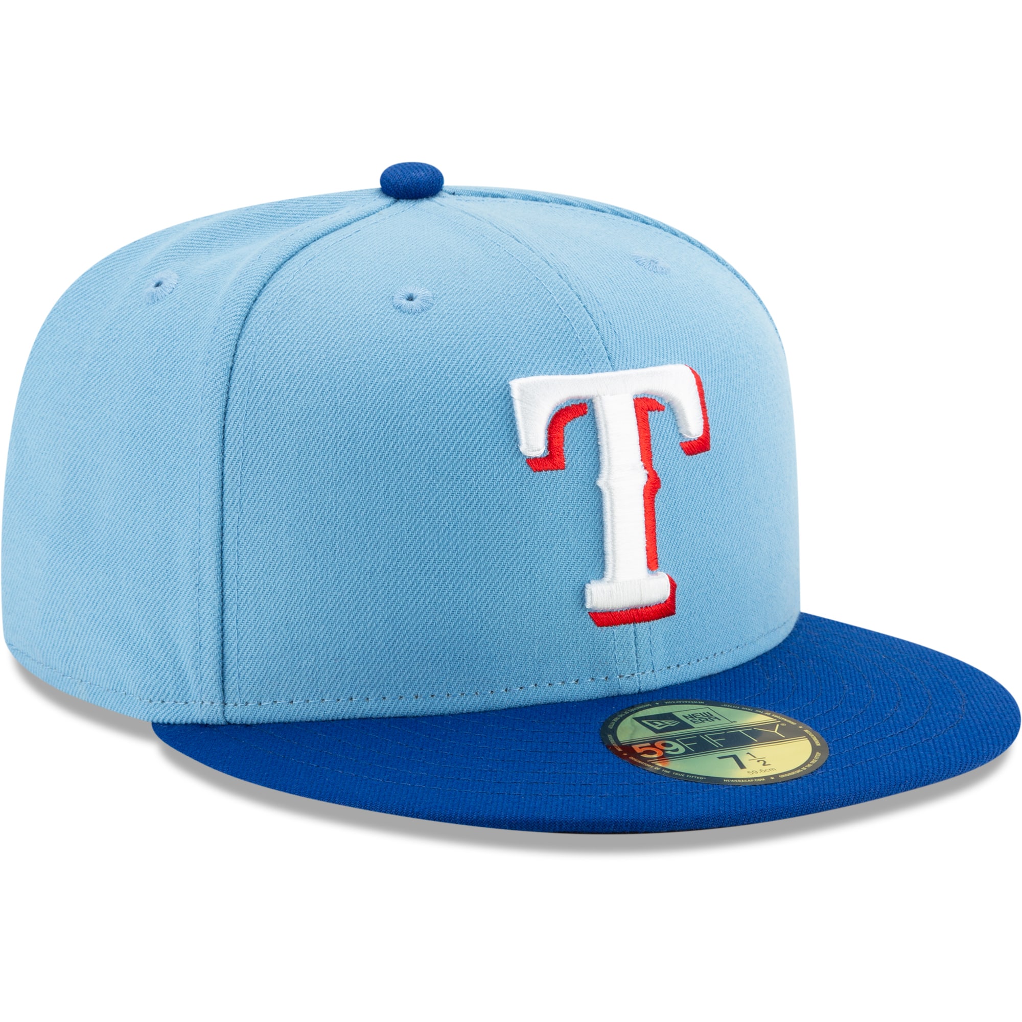 Men's New Era Texas Rangers Light Blue/Royal On-Field Authentic Collection 59FIFTY Fitted Hat - image 3 of 4