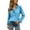 Sky Blue, variant on Checkered Shirt for Women Gingham Plaid Long Sleeve Shirts Ruffle V Neck Button Down Loose Blouse Tops with Ruffled Cuffs