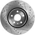 thumbnail image 4 of New Cross-drilled Brake Disc Compatible With Buick Chevrolet GMC LaCrosse Sport Touring 6 Cyl 3.6L Impala LT 6 Cyl 3.6L Malibu LTZ 4 Cyl 2.0L 2010-2023 By 41260 55174 493112 850160, 4 of 7