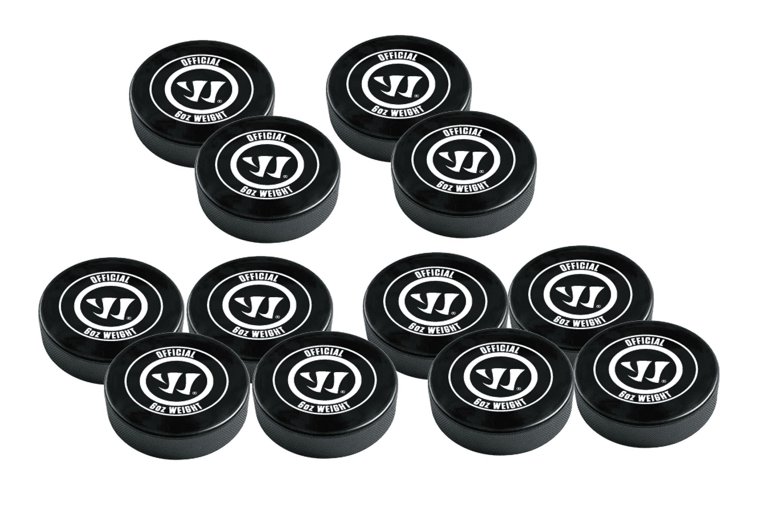 (24 pack) Warrior Ice Hockey Pucks - 6oz - 12pk Black Rubber Pucks in a Mesh Bag Ideal for Ice Hockey Teams