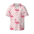thumbnail image 5 of Picia Cute Flamingo with Heart Men's Linen Shirts Short Sleeve Cuban Beach Shirts Casual Shirts Button Down Shirt for Men Beach Summer Wedding Shirt-XX-Large, 5 of 7