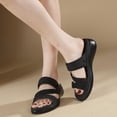 thumbnail image 2 of Women's Wedge Sandals Breathable Open Toe Slides Sandal Comfortable Open Toe Arch Support Walking Slide Shoes Black Size 9, 2 of 9