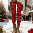 thumbnail image 7 of adviicd Christmas Leggings for Women Fashion Xmas Graphic Legging Fall Winter Casual Soft Elastic High Waist Gym Sports Yoga Pants (Red, XL), 7 of 7