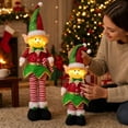 thumbnail image 5 of Light-Up Standing Elf Figurine with Adjustable Height and Candy Cane, 1 Pack, Red and Green, for Indoor Holiday Display, Christmas Decoration, 5 of 6