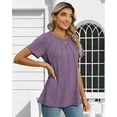 thumbnail image 4 of Rosvigor Blouses for Women Short Sleeve Shirts Casual Dressy Summer Tops with Pleats, 4 of 7