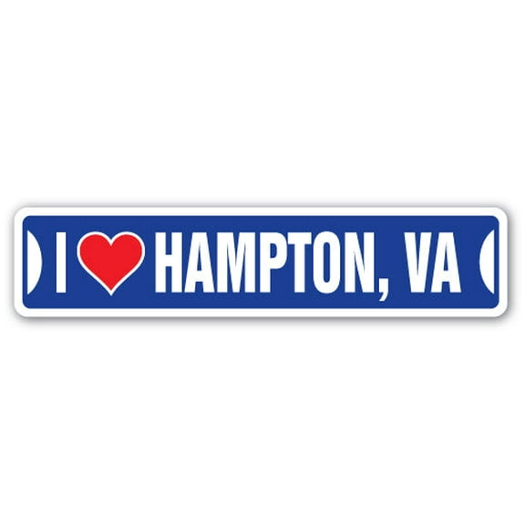 I LOVE HAMPTON VIRGINIA Street Sign va city state us wall road décor gift