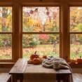 thumbnail image 3 of Sm:)e Sunflower Maple Leaves Pumpkin Window Sticker 4PC, Fall Decorations for Classroom Office Home Indoor Party, 3 of 5