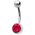 thumbnail image 1 of 14ga Navel Ring Jeweled CZ High Polish 316L Surgical Steel - Sold Each, 1 of 5