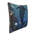 thumbnail image 2 of Fotbe Underwater Dolphin Pattern Velvet Decorative Throw Pillow Covers with Elegant Piping, Soft Plush Cushion Cover for Sofa, Bed, Car, Office-20"x20", 2 of 8