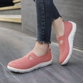 thumbnail image 2 of DLWKIPV Breathable Knit Slip-On Shoes for Women - Lightweight Comfort Flats for Daily WalkinAg & Work(RED,7), 2 of 6