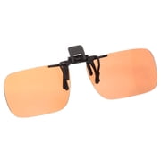 Polar Optics Unisex Flip Ups Rectangle Clip Ons Sunglasses Black