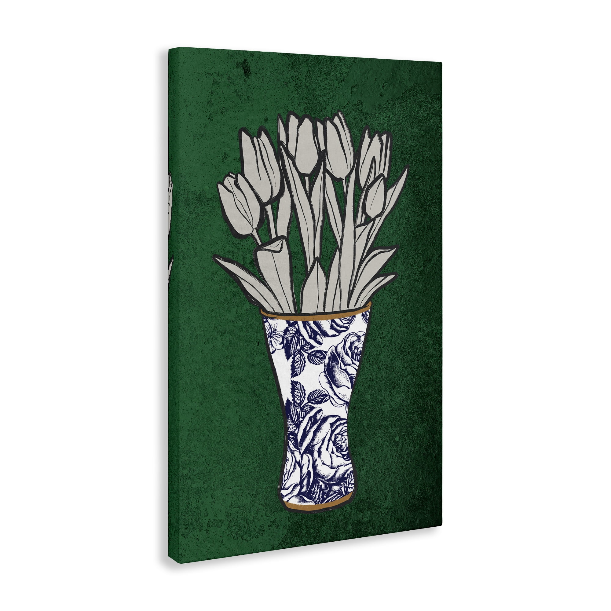 Stupell Industries Tulip Bouquet Vase Botanical & Floral Painting Gallery Wrapped Canvas Art Print Wall Art, 20 x 30
