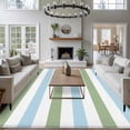 thumbnail image 4 of Geometric Sage Washable Living Room Rugs 5'x7', Green and Blue Stripes Low Pile Throw Large Area Rugs Non-Slip Sturdy Edge Binding Carpet for Dining Room Bedside Kitchen, 4 of 9