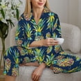 thumbnail image 4 of Wukai Colorful Pineapples Print Women's Pajama Set - Soft Long Sleeve Sleepwear for Comfort and Style-X-Large, 4 of 9