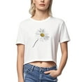 thumbnail image 2 of Busydd Womens Tops Trendy Round Neck Graphic Tees for Women Summer Casual Short Sleeve Crop Tops for Women Comfy Floral Print Cotton Womens T Shirts S, 2 of 6