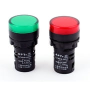 2 Pcs Plastic Turn Indicator Signal Neon Lamp Green Light 220V