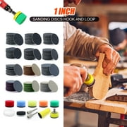 Mini 191Pcs 1 inch Sanding Discs Hook and Loop 60-10000 Grit Wet Dry Sandpaper with 1/8" Shank Backing Pad for Small Size Polishing,POLIWELL