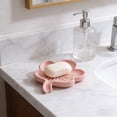 thumbnail image 6 of Spring Peach Soap Box Household Bathroom Washbasin Guide Silicone Soap Storage, Self Draining Soap Holder with Lid, Portable Travel Soap Case Keeps Bar Dry, 6 of 6