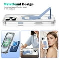 thumbnail image 5 of Decase for iPhone 14 Slim Clear Case with Stand Hand Strap,Support Wireless Charging,Shockproof Rugged Dual-Layer Transparent Magnetic Back Cover for iPhone 14,Blue, 5 of 8