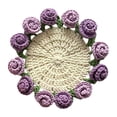 thumbnail image 1 of YWIYIUD 1PC 3.94inch Vintage Crochet Pattern Flower Bouquet Flower Insulation Pads Knitting Kit with Cotton Thread for Desktop Protection DIY Craft Accessories Tools Set and Home Decoration, 1 of 7