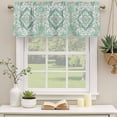 thumbnail image 2 of 2 Pack Valances for Window, Turquoise Boho Short Curtains for Kitchen Bedroom Living Room, Vintage Abstract Art Floral Ethnic Tribe Rod Pocket Small Window Treatment Valance Drapes 42 x 18 Inch, 2 of 8