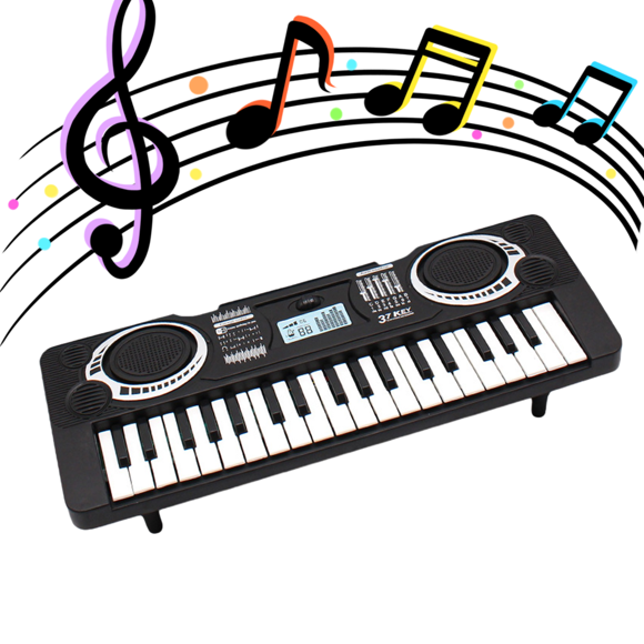EazyTech Piano Clavier Électronique pour Enfants à 37 Touches avec Microphone, Jouet d'Apprentissage Musical avec Enregistrement et Lumières LED, Instrument d'Éveil pour Tout-Petits 3+, Idées Cadeau d'Anniversaire Fantaisie