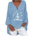 thumbnail image 1 of Moda Mujer Camiseta de manga larga Otoño Frente abierto Prendas de abrigo sueltas Impresión Blusa Abrigo Tops Pompotops FGAJ14591, 1 of 5