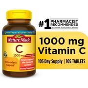 Nature Made Extra Strength Vitamin C 1000 mg Tablets, Dietary Supplement, 105 Count