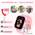 thumbnail image 4 of TOPCHANCES 4G Smart Watch for Boys Girls, 1.83in Touch Screen Kids Smartwatch with Games, Two-way Voice Calls, SOS Call, SMS function (Pink), 4 of 7